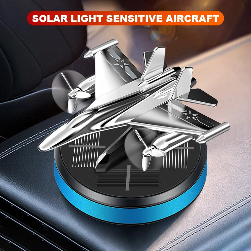 Solar Helicopter Ornament - Premium Aluminum Alloy Rotating Aircraft Decoration | Gift