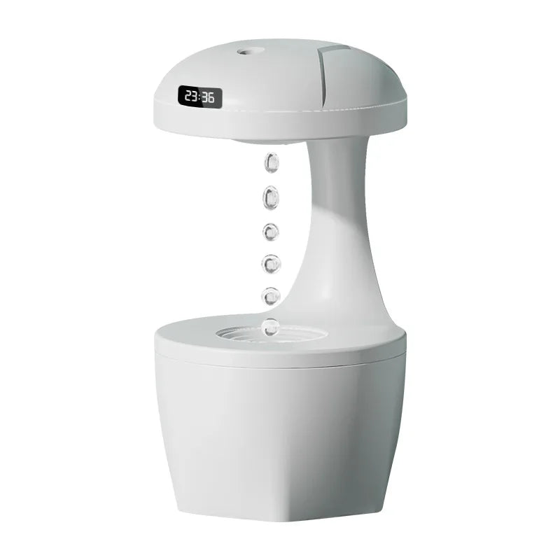 Anti Gravity Water Droplet Humidifier with LED Clock Display, Humidifier - for Home Deco, Gift for Family &Friends