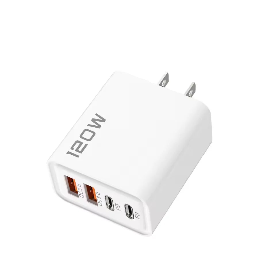 120W USB-C Fast Charger - Multi-Port Wall Adapter with Quick Charge 3.0 for All Devices