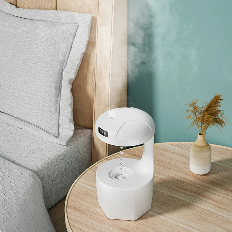 Anti Gravity Water Droplet Humidifier with LED Clock Display, Humidifier - for Home Deco, Gift for Family &Friends