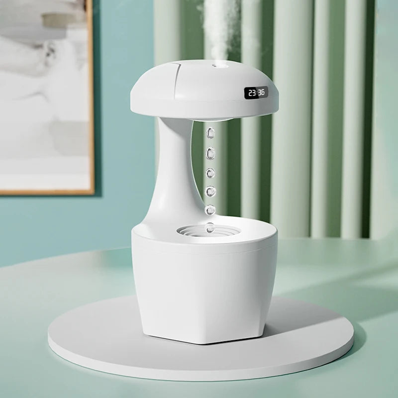 Anti Gravity Water Droplet Humidifier with LED Clock Display, Humidifier - for Home Deco, Gift for Family &Friends