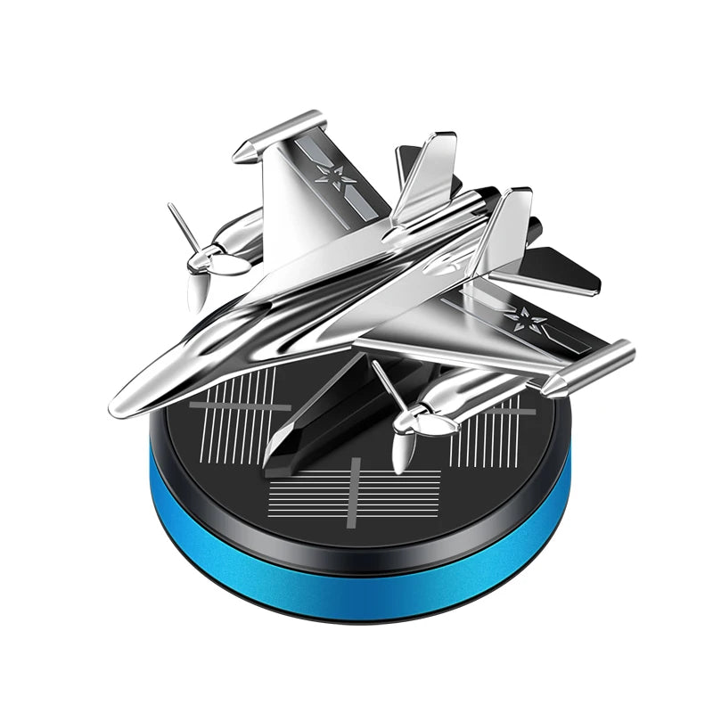 Solar Helicopter Ornament - Premium Aluminum Alloy Rotating Aircraft Decoration | Gift