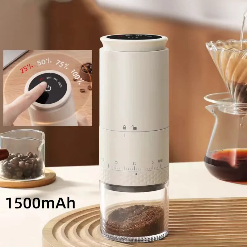 New Portable Electric Power Display Coffee Bean Grinder 38 Gears External Adjustable USB 2000mAh  Household Mini Coffee Machine