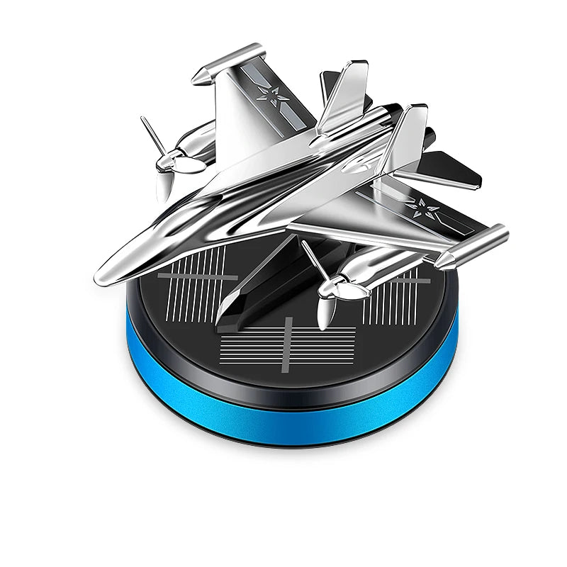 Solar Helicopter Ornament - Premium Aluminum Alloy Rotating Aircraft Decoration | Gift