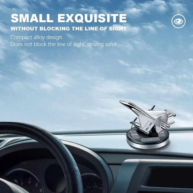 Luxury Solar Helicopter Ornament - Premium Aluminum Alloy Rotating Aircraft Decoration