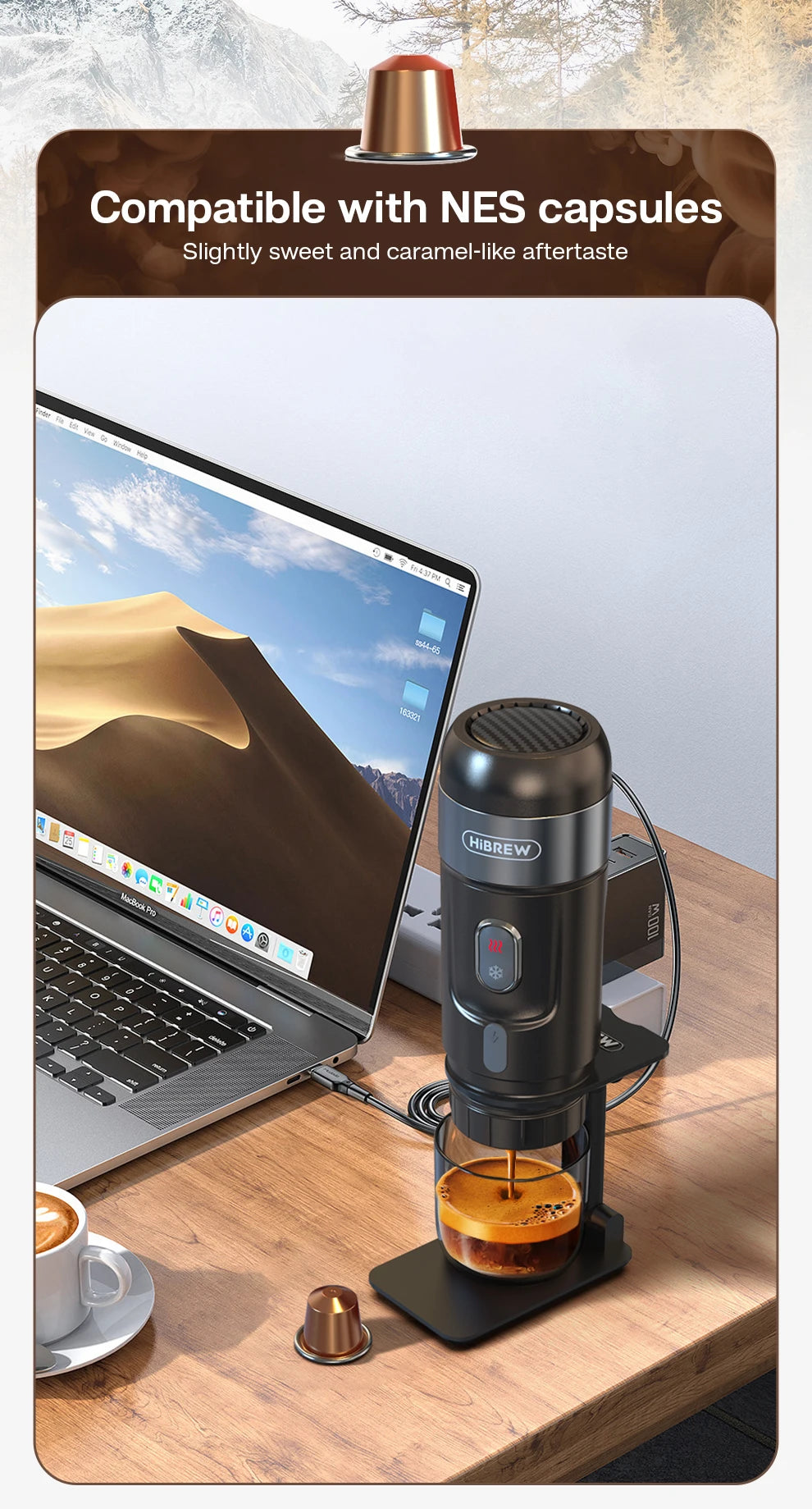 Portable Espresso Coffee Machine for Car & Home - 12V Nespresso Compatible