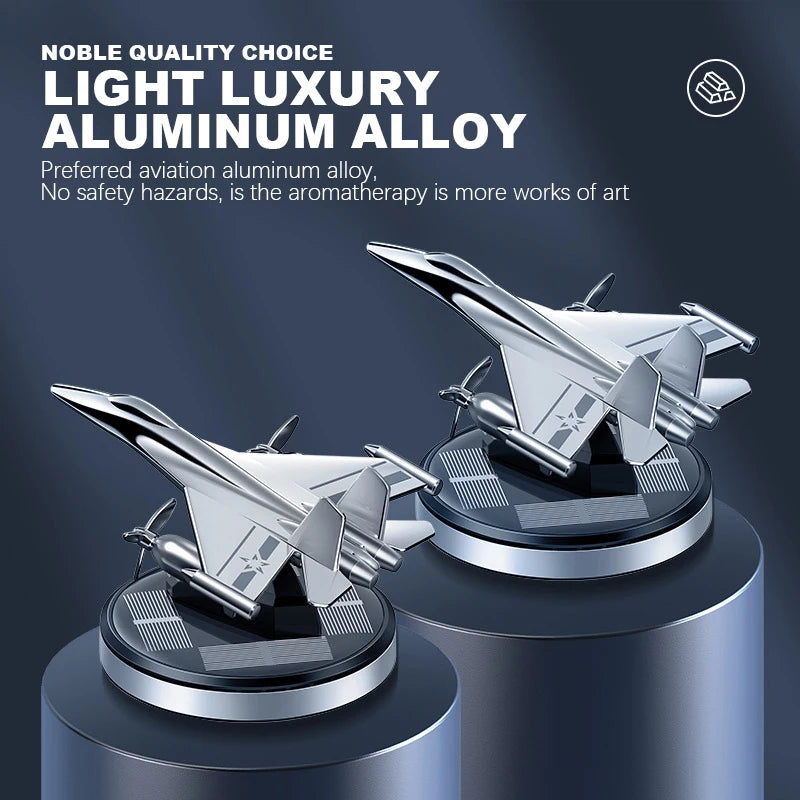 Solar Helicopter Ornament - Premium Aluminum Alloy Rotating Aircraft Decoration | Gift