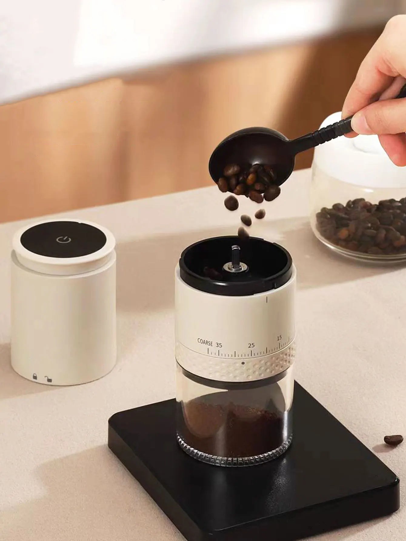New Portable Electric Power Display Coffee Bean Grinder 38 Gears External Adjustable USB 2000mAh  Household Mini Coffee Machine