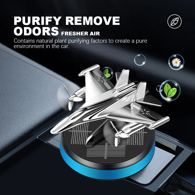 Luxury Solar Helicopter Ornament - Premium Aluminum Alloy Rotating Aircraft Decoration