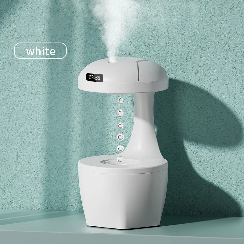 Anti Gravity Water Droplet Humidifier with LED Clock Display, Humidifier - for Home Deco, Gift for Family &Friends