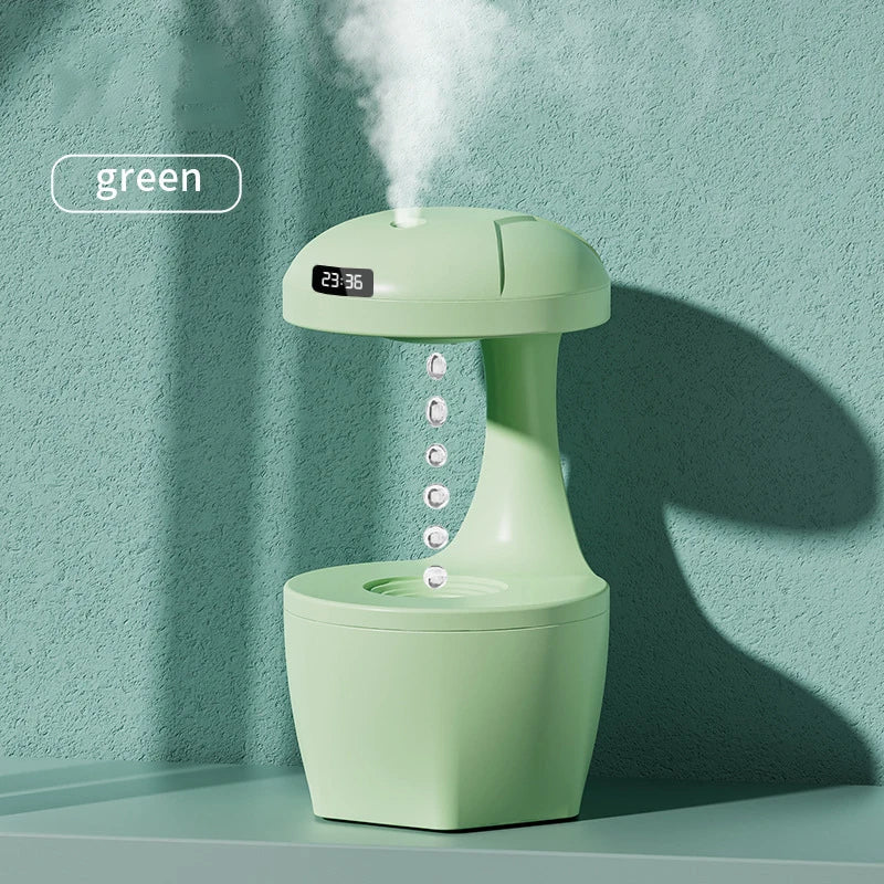 Anti Gravity Water Droplet Humidifier with LED Clock Display, Humidifier - for Home Deco, Gift for Family &Friends