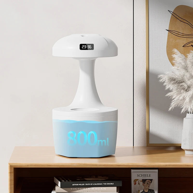 Anti Gravity Water Droplet Humidifier with LED Clock Display, Humidifier - for Home Deco, Gift for Family &Friends