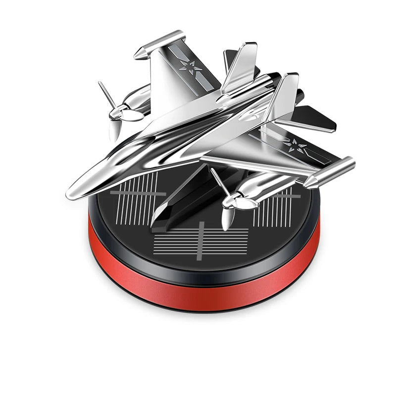 Solar Helicopter Ornament - Premium Aluminum Alloy Rotating Aircraft Decoration | Gift