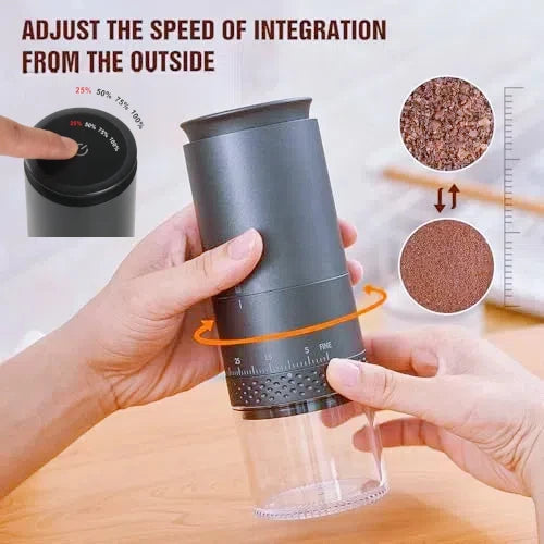 New Portable Electric Power Display Coffee Bean Grinder 38 Gears External Adjustable USB 2000mAh  Household Mini Coffee Machine